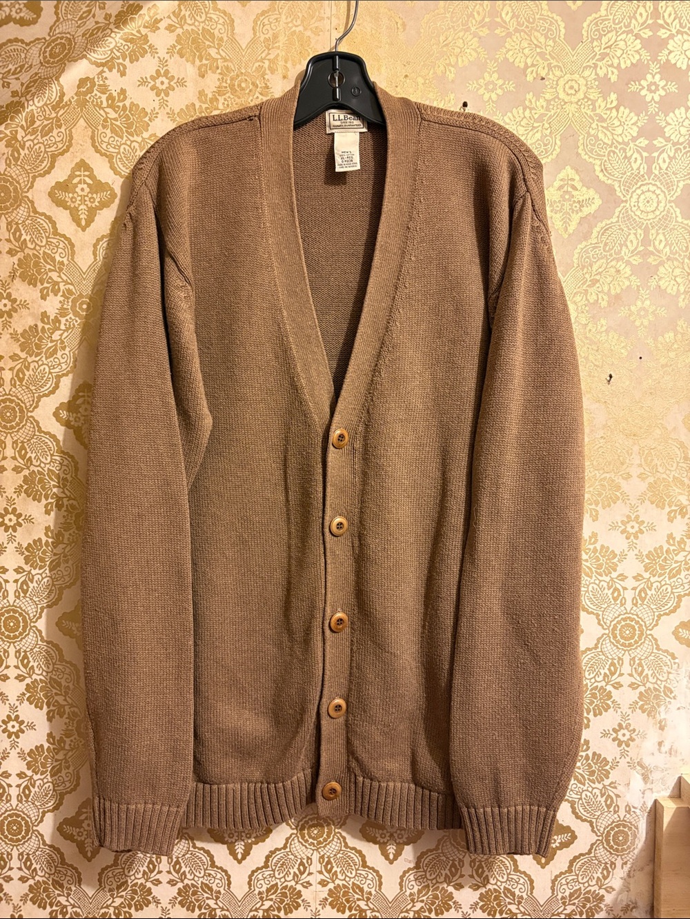 Vintage L.L.Bean Men’s Brown Cotton Cardigan